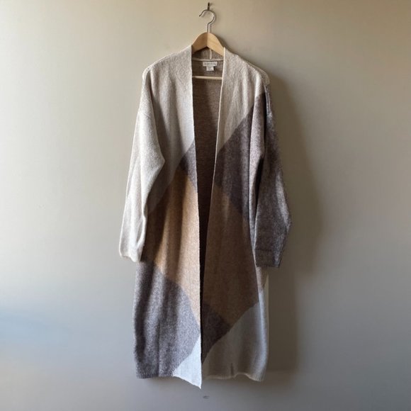 ruby moon Sweaters - Ruby Moon | Soft Neutral Colour Block Duster Cardigan